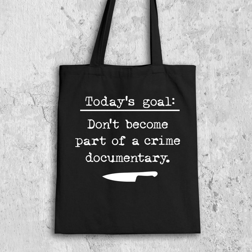 Crime Documentary Tote Bag