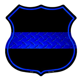 Thin Blue Line Metal Highway Shield