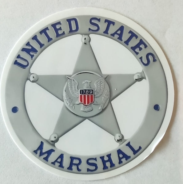 Sticker: US Marshal Badge - 3" Round